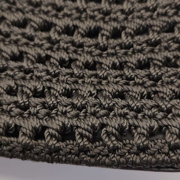 Luxy Black Crochet and Leather Shoulder Bag - Picture 8 of 9